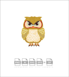 Owl Confused Cartoon Vector