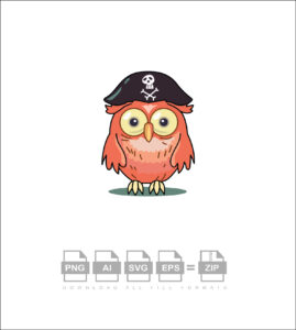 Owl Pirate Vector