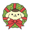 Pompompurin Christmas Wreath Vector
