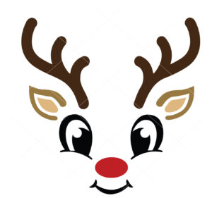Reindeer Face Vector Christmas Vector