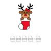 Reindeer In Christmas HDR Stocking Vector