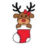 Reindeer In Christmas HDR Stocking Vector