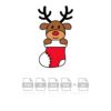 Reindeer In Christmas Stocking Hr Vector
