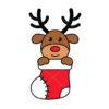 Reindeer In Christmas Stocking Hr Vector
