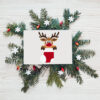Reindeer In Christmas Stocking Vector