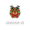 Reindeer In Christmas Wreath Cut Vector