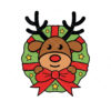 Reindeer In Christmas Wreath Cut Vector