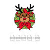 Reindeer In Christmas Wreath Vector