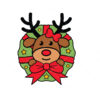 Reindeer In Christmas Wreath Vector