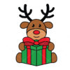 Reindeer With Christmas Gift HR Vector