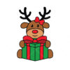 Reindeer With Christmas Gift Vector