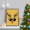 Reindeer With Sunglasses Vector Christmas Vector