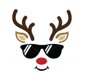 Reindeer With Sunglasses Vector Christmas Vector
