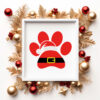 Santa Paw Vector Christmas Vector