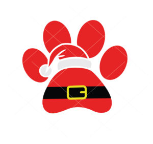 Santa Paw Vector Christmas Vector