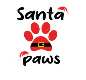 Santa Paws Vector Christmas File Cricut