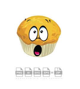 Shocking Muffin Cartoon With Arrogant Vector