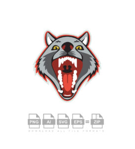 Wolves Cartoon Character Vector