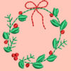 CHRISTMAS WREATH EMBROIDERY DESIGN CHRISTMAS SMALL LAUREN EMBROIDERY DESIGN WREATH EMBROIDERY DESIGN MACHINE EMBROIDE