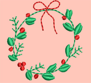 CHRISTMAS WREATH EMBROIDERY DESIGN CHRISTMAS SMALL LAUREN EMBROIDERY DESIGN WREATH EMBROIDERY DESIGN MACHINE EMBROIDE