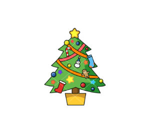 Christmas Gift Tree Cartoon Vector