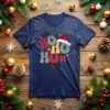 Christmas Ho Ho Ho Retro Christmas Wreath T Shirt Design Vector