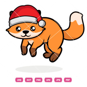 Christmas Santa Hat Fox Santa Hat Fox Vector