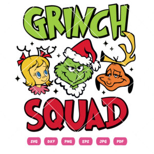Grinch Squad Vector Christmas Vibes Vector