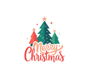 Merry Christmas Of Mountain Vector