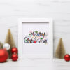 Multi Color Merry Christmas Design Vector