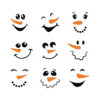 Snowman Face Bundle Vector Christmas File Cricut Vector