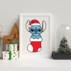 Stitch Christmas Hat And Atocking Vector