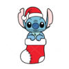 Stitch Christmas Hat And Atocking Vector