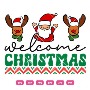 Welcome Chrsitmas Santa Reindeer Vector Chrsitmas Santa Reindeer Vector