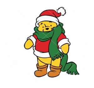 Winnie The Pooh Christmas Cricut Vector