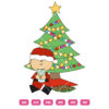 Boy Santa With Cookies Milk Vector