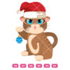 Christmas Cat With Hat Vector