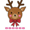 Christmas Deer Face Vector