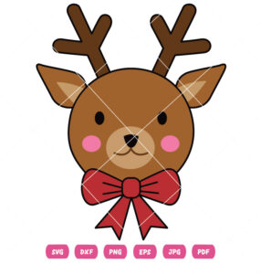 Christmas Deer Face Vector