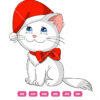 Christmas Stylish Cat Vector