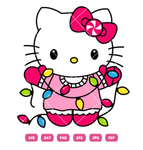 Christmas Wreath Kitty Vector