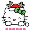 Cute Cartoon Cat In A Christmas Vector