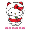 Cute Hand Drawn Christmas Baby Kitty Cat Vector