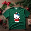 Cute Hand Drawn Christmas Kitty Cat Vector