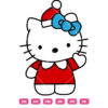 Cute Hand Drawn Christmas Kitty Cat Vector