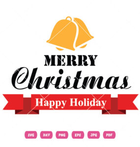 Happy Holiday Christmas Bell Vector