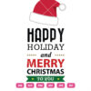 Happy Holiday Santa Hat And Merry Christmas Vector
