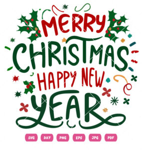 Happy New Year Merry Christmas Vector