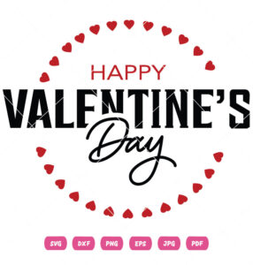 Happy Valentine Day 14 Feb Circle Vector