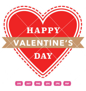 Happy Valentine Day Red Heart Vector